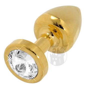 Edelstahl-Dildo mit Kristall, gold, 7,5cm - vergleichen und günstig kaufen